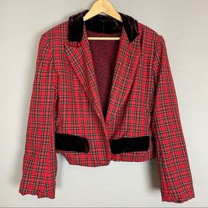 Handmade Red Plaid Blazer Clueless‎ Halloween Costume Punk Jacket Women’s